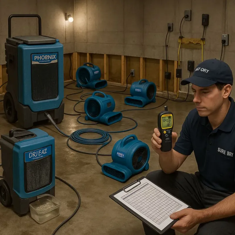 Structural Drying and Dehumidification process in Shapleigh, ME